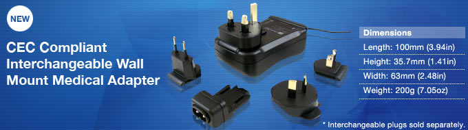 CEC Compliant Interchangeable Wall Mount Medical Adapter